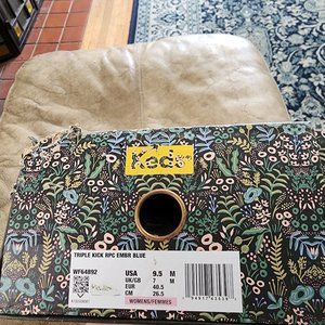 Womens Keds Rifle Paper Co White with embroidered blue flowers